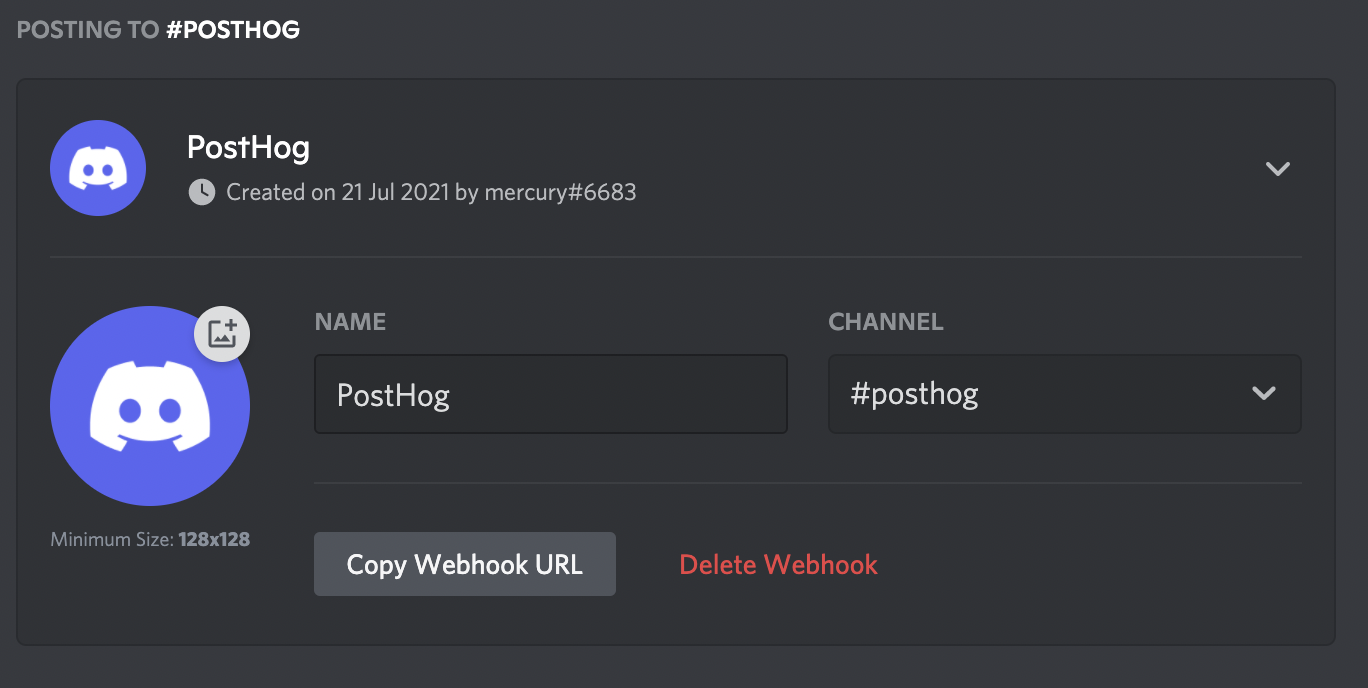 Discord Webhook setup