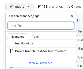 GitHub branch switcher